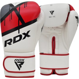 RDX Maya Leather Boxing Gloves Punch Bag Sparring Training Muay Thai Kickboxing Boxing Gloves, red