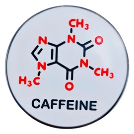 Leraverppy Enamel Pin,Caffeine Chemical Molecule Lapel Pin,Emotion Support Badge,Chemistry Science Brooch Gift For Students Scientists Teens Friends DIY Decor Canvas Bag Backpack Lanyards Accessory