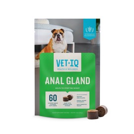VetIQ Anal Gland Probiotic & Digestion Supplement, Hickory Smoke Flavored Pumpkin Fiber Soft Chew, 60 Count