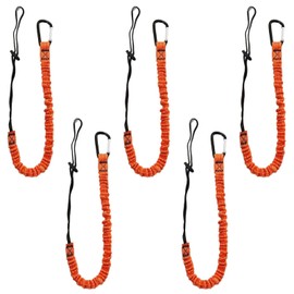 Carivia Tool Lanyard with Buckle Strap 5Pcs, 31.5 "-43.3" Extendable Length Tool Tether Lanyard with Carabiner and Adjustable Loop End, Scaffolding Roofing Fall Protection Tool Belts Accessories