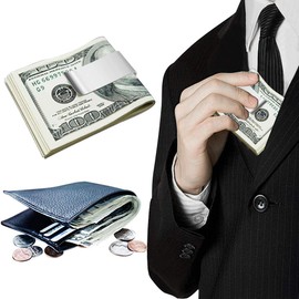 Metal Money Clip for Men, Silver B, Classic made of high-quality stainless steel