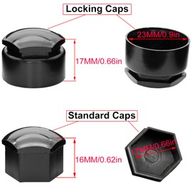 XUKEY 24 Stück Radschraubenkappen 17 MM Universal Radmutterkappen, Kunststoff Kappen Abdeckungen Abdeckkappen für Schrauben, Sechseckige Reifenmutternabdeckungen mit Entfernungswerkzeugsatz (17 mm)