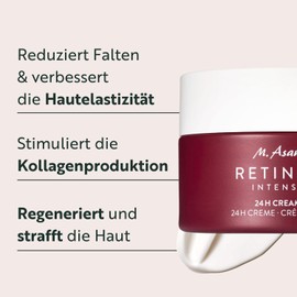 M. Asam Retinol Intense 24h Cream (50 ml) - Nourishing Face Cream for Effective Wrinkle Smoothing & Against Signs of Ageing with Retinol, Hyaluronic & Shea Butter, Vegan Anti-Ageing Face Care