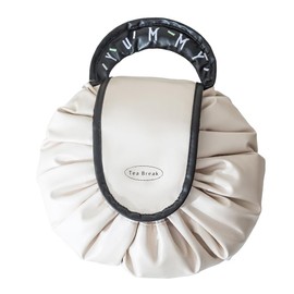 Travel Drawstring Makeup Bag, Waterproof PU Makeup Pouch, Large Magic Cosmetics Pouch for Women, Flat Lay Makeup Storage Bags for Skin Care Toiletries Storage