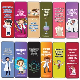 Creanoso Mad Scientist Bookmarks (10-Sets X 6 Cards) – Daily Inspirational Card Set – Interesting Book Page Clippers – Great Gifts for Adults and Professionals