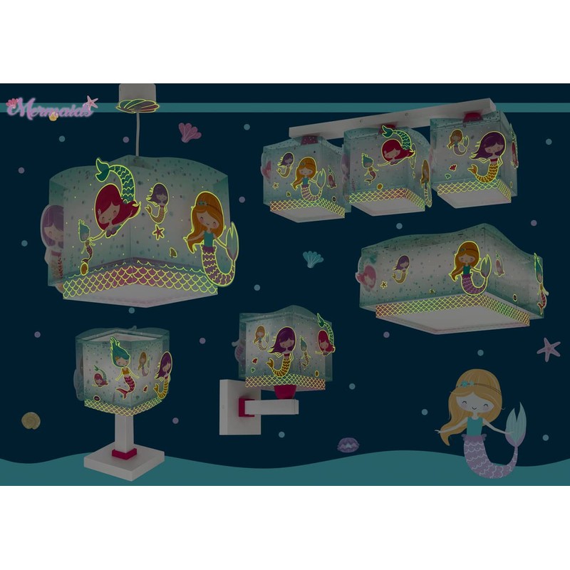 Dalber Children's Table Lamp, Bedside Lamp, Mermaids, Mermaids, Children's Room,