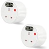 PRITOK 2 Pack Countdown Timer Plug Socket with LED Display: