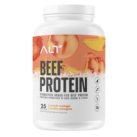 Alt Grass-Fed Beef Protein Isolate, Peach Mango, 25 Servings