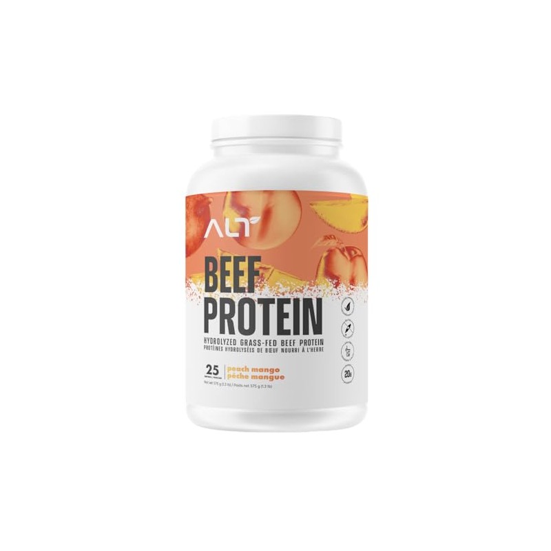Alt Grass-Fed Beef Protein Isolate, Peach Mango, 25 Servings