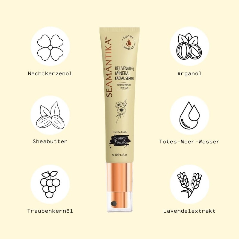 SEAMANTIKA - Mineral-Gesichtsserum mit Nachtkerzenöl - Intensive Feuchtigkeit und Elastizität