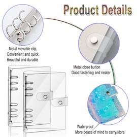 Betinyar 2 PCS A5 Clear Soft PVC Notebook Cover, Refillable Paper PVC Binder, Loose Leaf Personal Planner Binder (2 transparent)