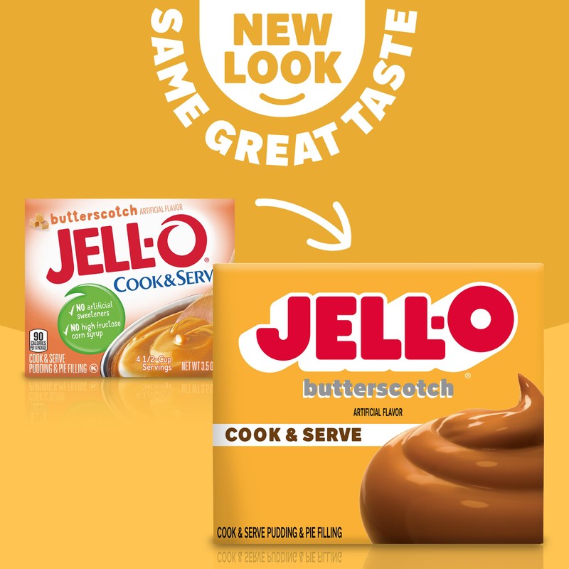 Jell-O, Cook & Serve, Pudding & Pie Filling, Butterscotch, 3.5oz