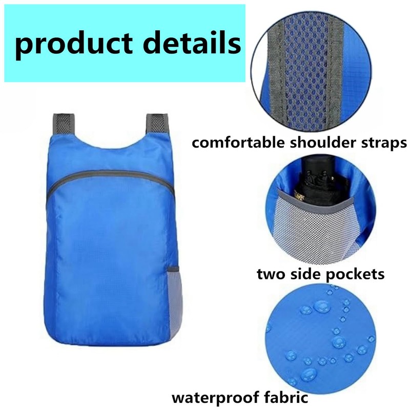 15L Ultralight Foldable Backpack, Small Lightweight Packable Hiking Rucksack, Water