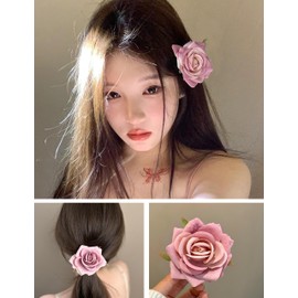 GFun Hair Ornaments, Hair Accessories, Flower Clips, Set of 2, Yukata, Fireworks, Weddings, Kimono, Coming-of-Age Ceremonies, Graduation Ceremonies, Recitals, Rose Pink x Baby Pink