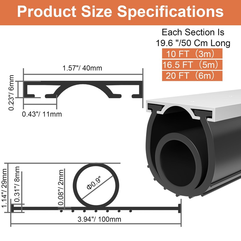 Garage Door Seals Bottom Rubber – 16.5FT EPDM Weatherproof Seal