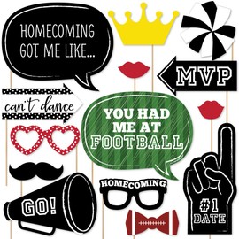 Homecoming – Fútbol temática para la escuela Dance Photo Booth Props Kit – 20 Count