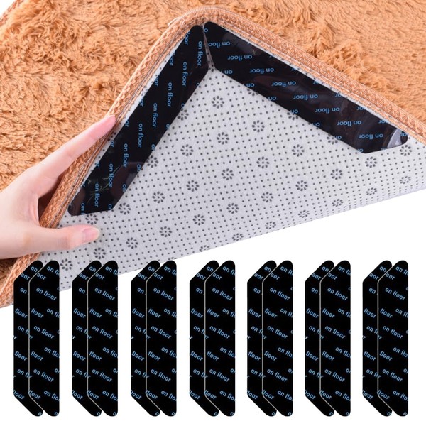 WeddHuis Pack of 14 Non-Slip Reusable Non-Slip Tape Washable Carpet