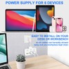 KUWUNG 6 in 1 Socket with USB, 2-Way Double Plug