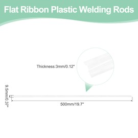 MECCANIXITY 10 Pcs White Plastic Welding Rods 9.5mm x 500mm HDPE Flat Ribbon Plastic Welding Strip for Repairing Water Tanks Forklift Pallets Trash Cans Transfer Troughs(0.4inch x 20inch)
