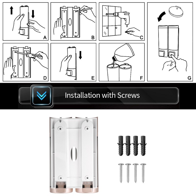 Wall Mounted Soap Dispenser Manual Soap Dispenser for Kitchen Bathroom