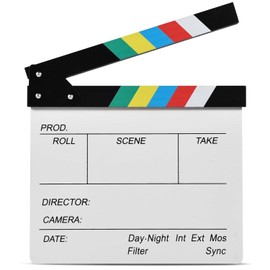 KISEER 12"x11" Movie Film Clap Board Wooden Movie Clapboard Film Clapper Board (Colorful)