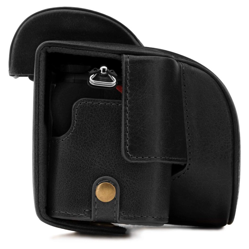 MegaGear Ever Ready MG1813 Black Genuine Leather Camera Case for