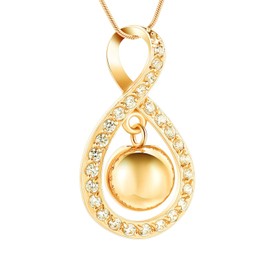 AIWENXI Infinity Cremation Jewelry Urn Necklace for Ashes Stainless Steel Memorial Keepsake Urns Pendant Necklaces Crystal Pearl Ash Pendant for Men Women Gifts