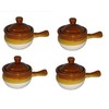 Individual French Onion Soup Crock Chili Bowls with Handles and