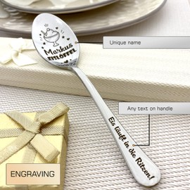 Ice Cream Spoon with Name - Ice Cream Spoon for Ice Cream - Gift Idea Free Engraving on the Handle (Silver)