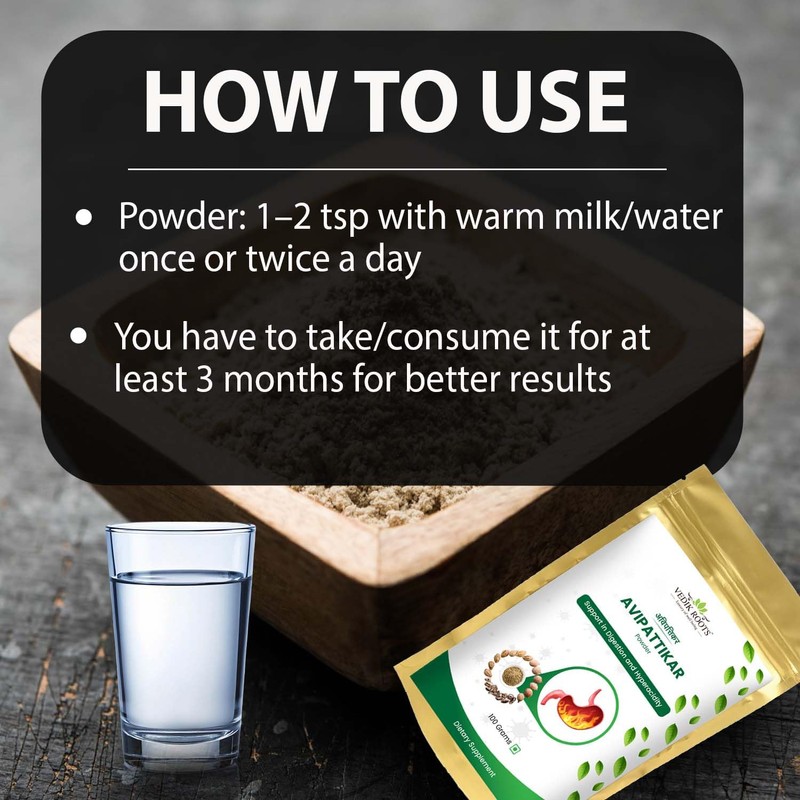 VEDIKROOTS Avipattikar Churna Powder 3.52 Ounce (Pack of 1)