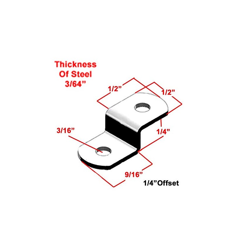 1/4" Offset Clips 100 Pack With Screws