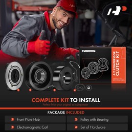 A-Premium Air Conditioner AC Compressor Clutch Kit Compatible with Mitsubishi Eclipse 2006-2011, Galant 2004-2012, Endeavor 2011, 2.4L 3.8L