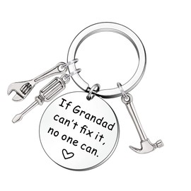 JETTOP Grandad Gifts Keyring-Grandad Gifts from Grandchildren Grandad Fathers Day Birthday Christmas Gifts If Grandad Can't Fix it No One Can