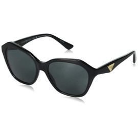 Emporio Armani Women's EA4221 Butterfly Sunglasses, Black, 56 mm
