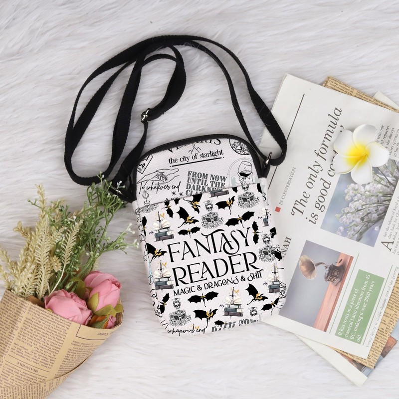 JTOUK Romantasy Novel Fantasy Reader Crossbody Bag Book Lover Gift