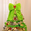 Gejoy Christmas Tree Topper Bow Large Lime Green Plush Furry