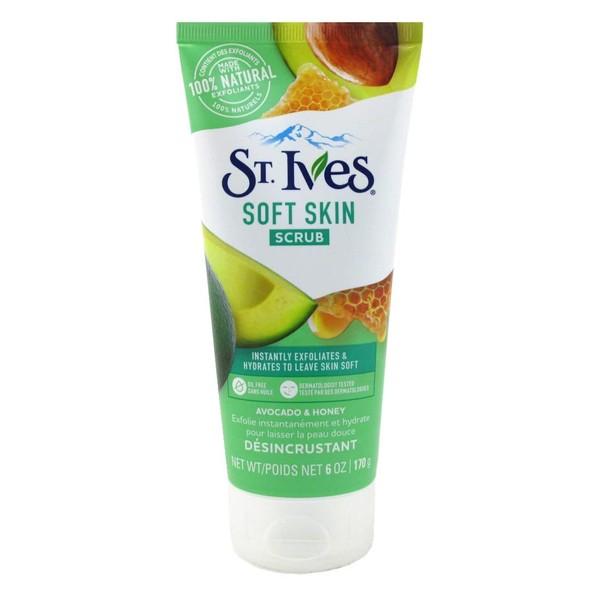 St Ives Scrub Avocado & Honey Soft Skin 6 Ounce (Pack of 6)