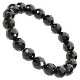 Shinjuku Gin no Kura Cut Onyx Bracelet, 0.4 inches (10 mm), 6.9 - 7.7 inches (17.5 - 19.5 cm), Size M - LL, Natural Stone, Power Stone, Agate, Black, Simple, Black Onyx, Evil Protection, Onyx