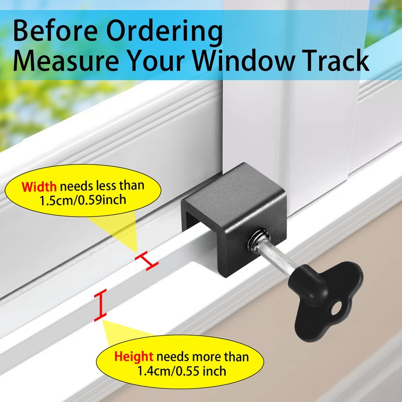 6 Sets Sliding Window Locks,Adjustable Window Lock With Key, Can