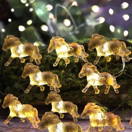 Pony String Lights 20 LED 7FT Horse Fairy Lights Battery Operated Waterproof with Remote Control, Cute 3D Horse Decor for Bedroom Nursery Farmhouse Western Party Supplies Equestrian Gift Decoration