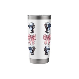 Coquette Bow Virtual Reality VR Player Mom Mothers Day Mom Stainless Steel Insulated Tumbler