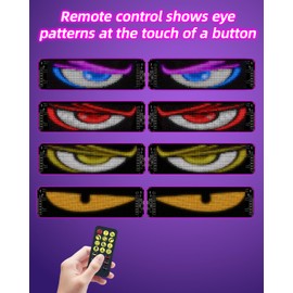 2pcs Devil Eyes Light for Windshield,14“*4”Programmable Flexible LED Display with Remote/App Control,Custom Animations, Patterns & Text,for Cars,Trucks,Store