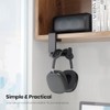 Adjustable Rotating Headphone Stand with Cable Organizer - Black