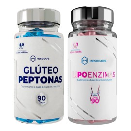 Kit Glúteo Peptonas + Lipoenzimas 90 Cápsulas
