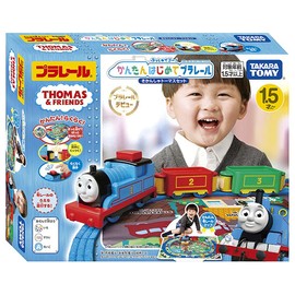 Takara Tomy "Plarail Thomas Push and Go! Easy Beginner Plarail Thomas the Tank Engine Set", Train Toy, 1.5 Years Old, Passed Toy Safety Standards, ST Mark Certified, PLARAIL TAKARA TOMY