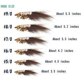 Ultra Realistic Shrimp Flies, Saltwater Fly Fishing Lures for Tarpon, Bonefish, Redfish, Snook (Brown, 9#)