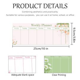 120 Sheets Weekly Planner Notepad Weekly Calendar Pad 3.8x10 Inch-Weekly to Do List Notepad Weekly Desk Schedule for Student Planner