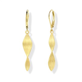 ASH'S CHOICE Silver 925 Earrings Hanging Hypoallergenic French Small Hoop Earrings with Pendant Double Twisted / Spiral / Leaf / Water Drop Long Earrings Boho Women