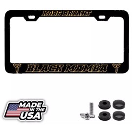 BLVD Black Mamba Kobe Bryant Black License Plate Frame Yellow Logo
