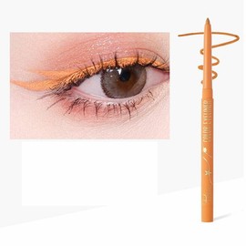 Waterproof Eyeliner Pencil | Twistable Soft & Smudge-Proof Makeup Pen | Long-Lasting Creamy Eye Liner for Waterline & Eye Definition | Metallic & Matte Shades for Women - Orange
